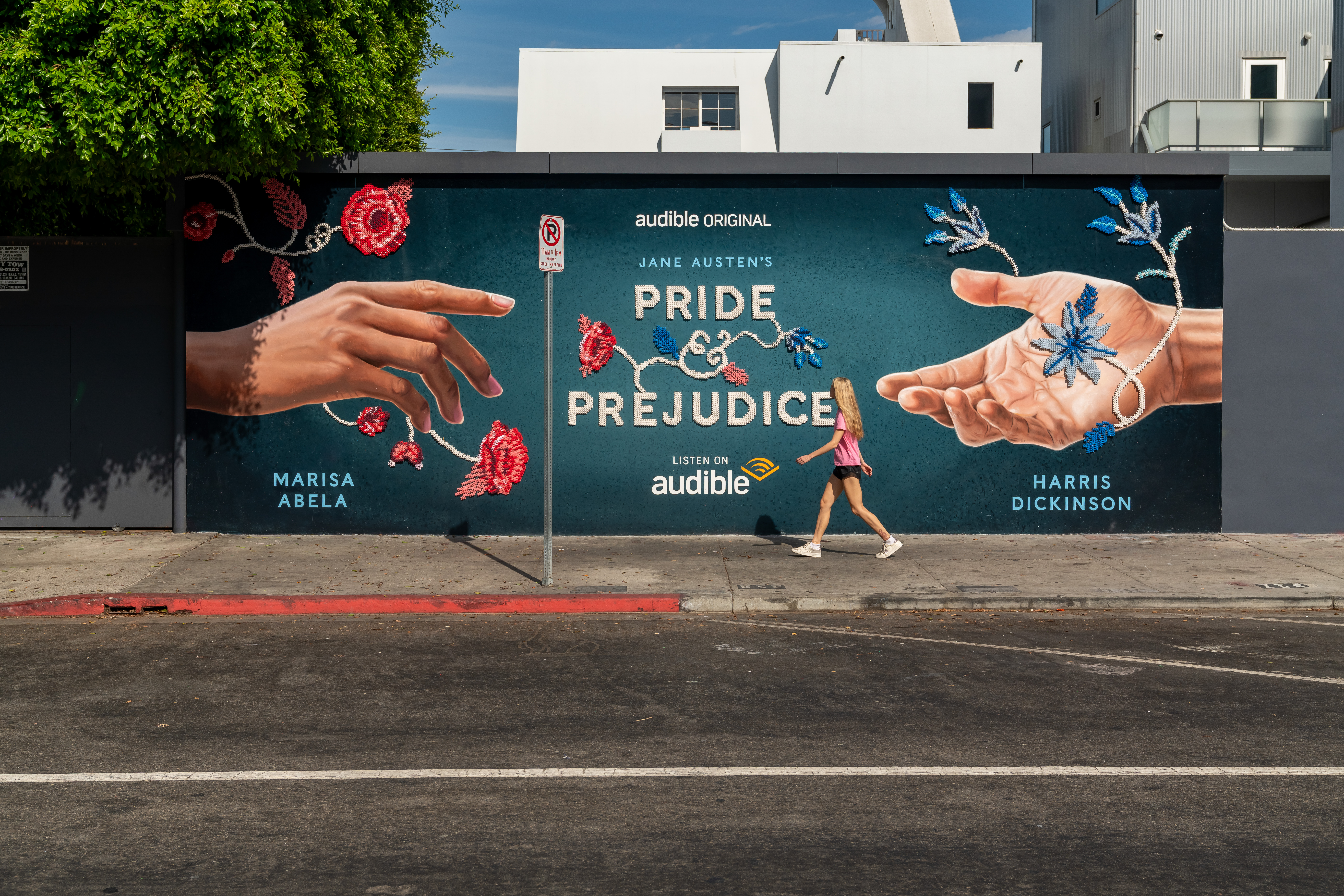 Audible Pride and Prejudice textile mural Los Angeles
