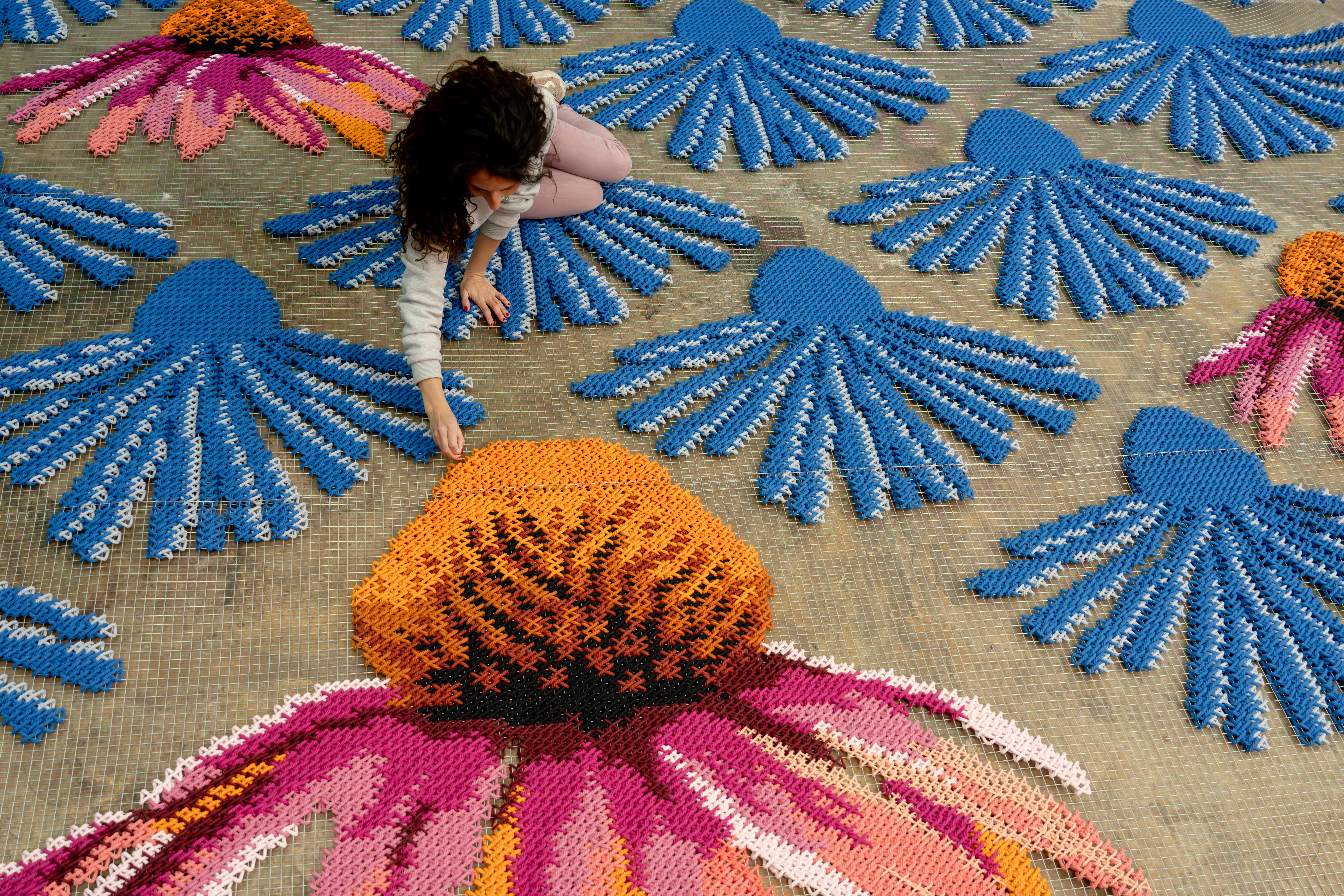 Future — Raquel Rodrigo working on the full installation at the studio floor